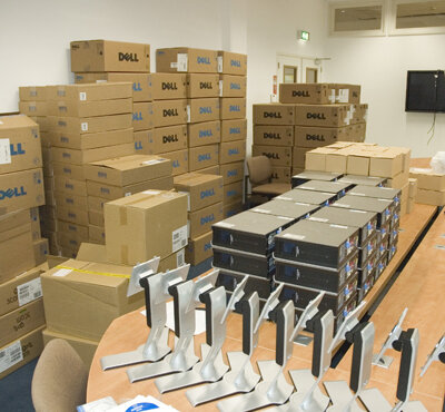 Some of the equipment still to be installed in the New CDF