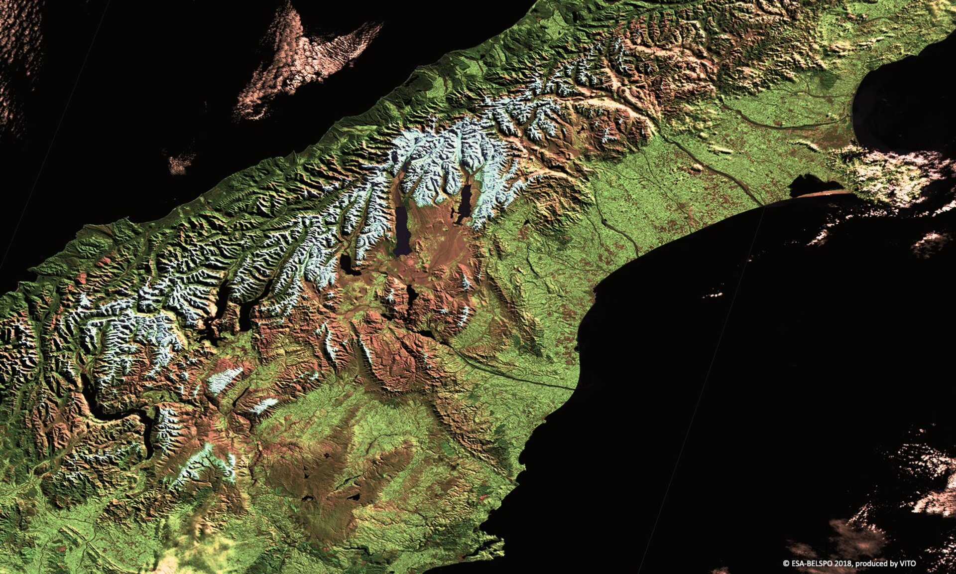 New Zealand’s South Island imaged by Proba-V