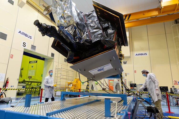 SEOSAT-Ingenio being prepared for shipment to Kourou