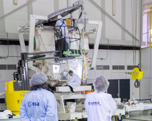 EarthCARE being readied for the Large Space Simulator 