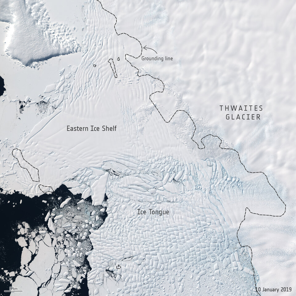 Thwaites Ice Tongue from Sentinel-2