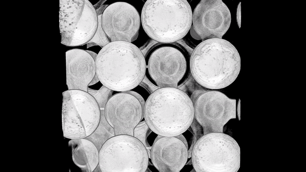 X-ray tomographic view of Printed Circuit Board microvias