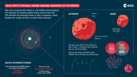 Gaia spots possible moons around hundreds of asteroids