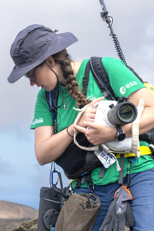 Rosemary Coogan with Moon camera