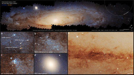 Hubble’s panoramic view of the Andromeda Galaxy (annotated)