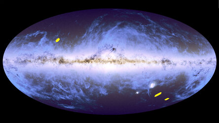 Location of Euclid Deep Fields on Gaia and Planck sky map