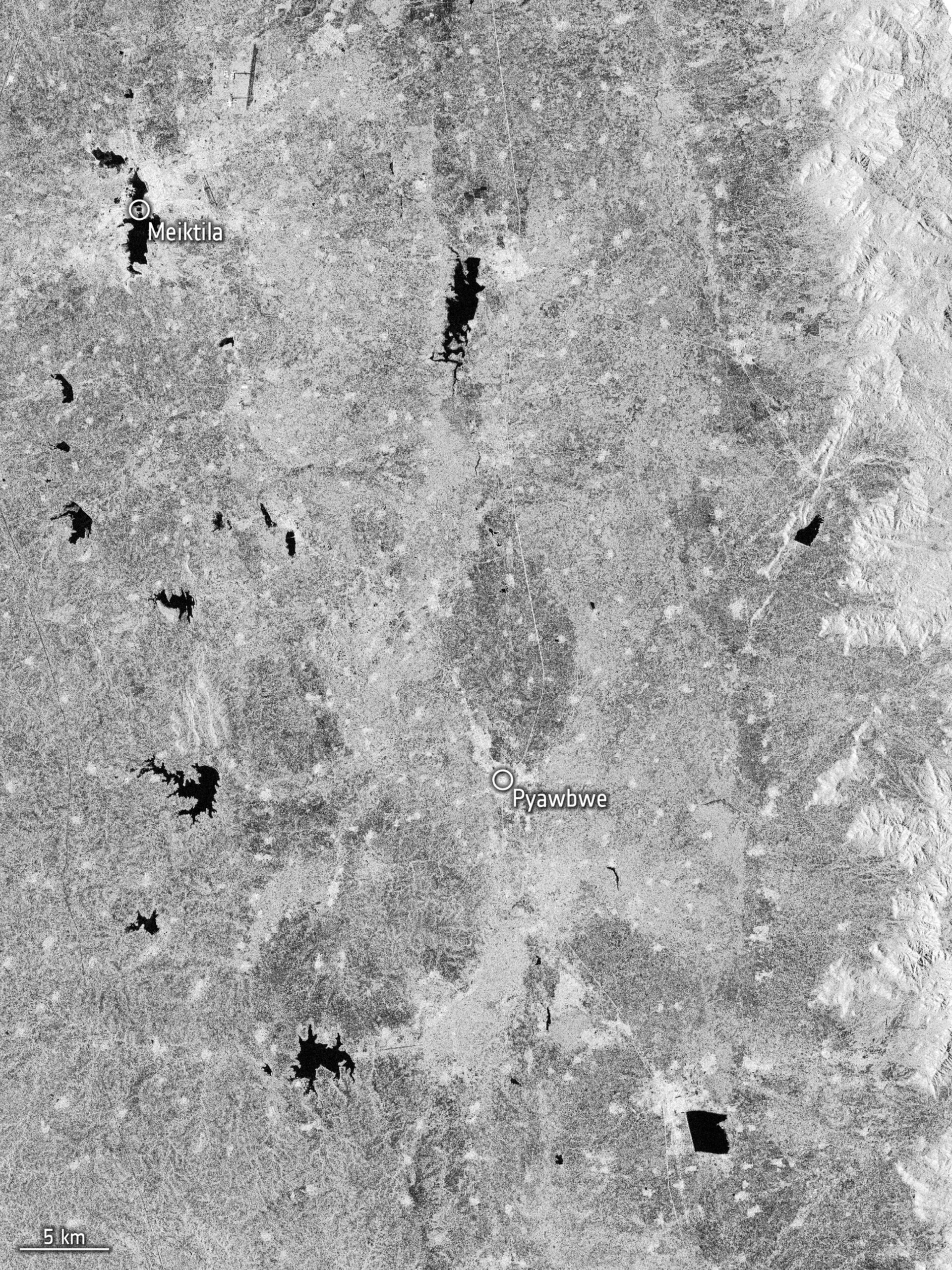 Copernicus Sentinel-1 radar image of Myanmar