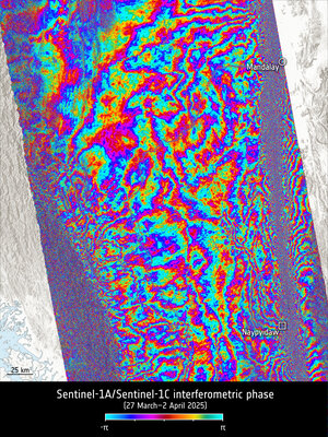 Myanmar interferogram from Copernicus Sentinel-1