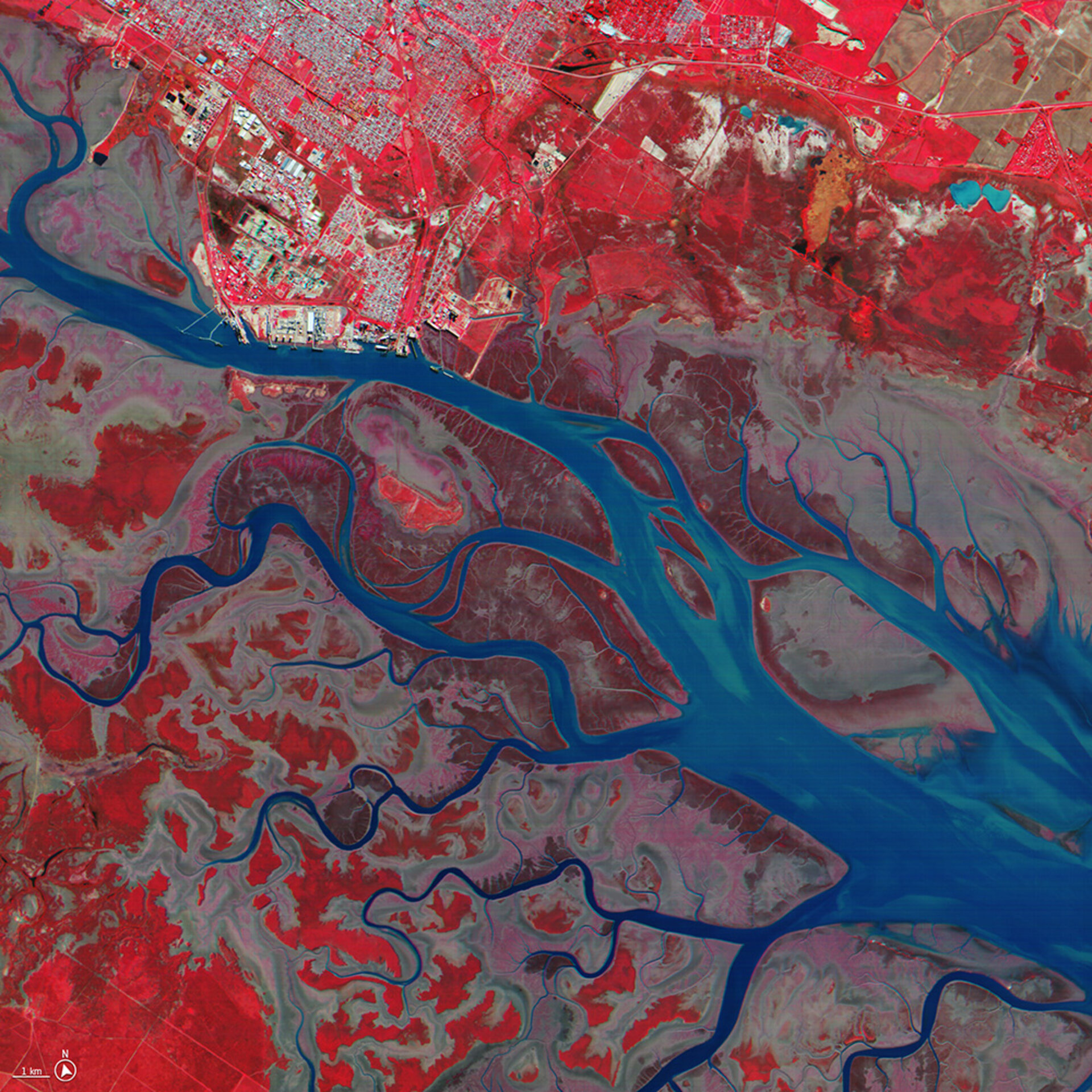 Φsat-2 view of Bahia Blanca Estuary in Argentina