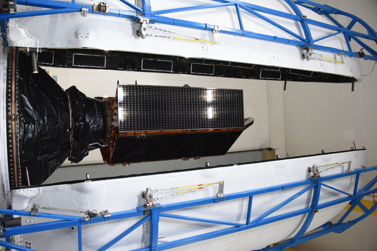Sentinel-6B being encapsulated in the rocket fairing