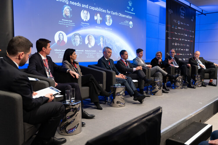 ESA Director of Earth Observation Simonetta Cheli speaks during the European Space Conference in Brussels. 